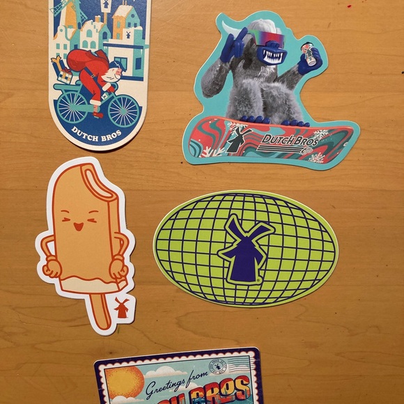 Random Lot of 6, rare hard to find Dutch bros stickers, Christmas Arizona - Picture 13 of 16